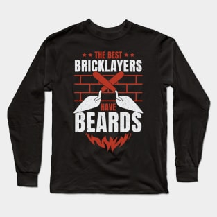Bearded Bricklayer Brick Mason Beard Gift Long Sleeve T-Shirt